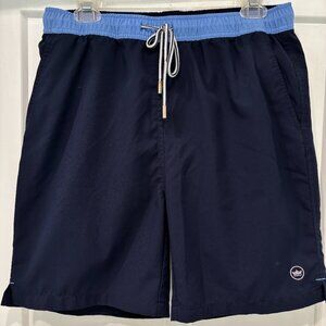 Peter Millar Crown Navy Blue Mens Bathing Suit Swim Trunks Size Medium